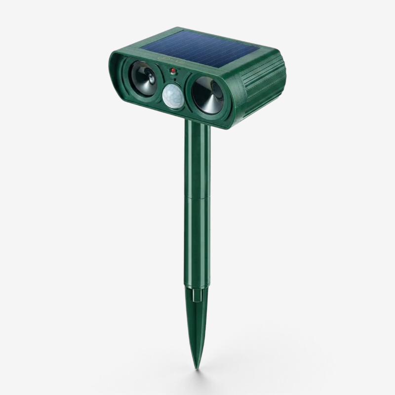 Wildpulse - Dispozitiv ultrasonic de alungare a animalelor din grădină, cu panou solar și detector de mișcare