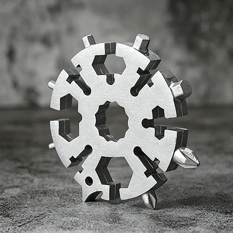 HexaFrost – 18-in-1 Snowflake Multitool Wrench with Hexagonal and Octagonal Features