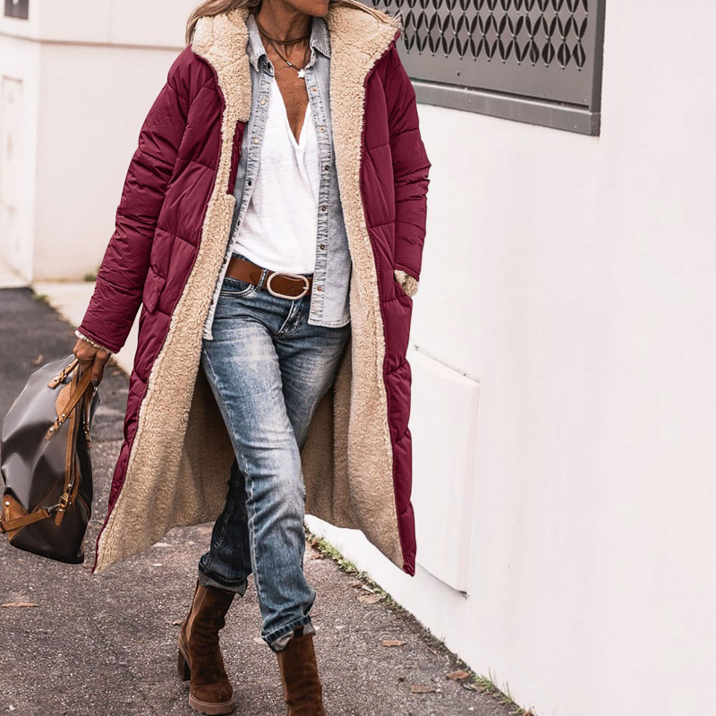 Women’s Hooded Long Sleeve Parka Coat