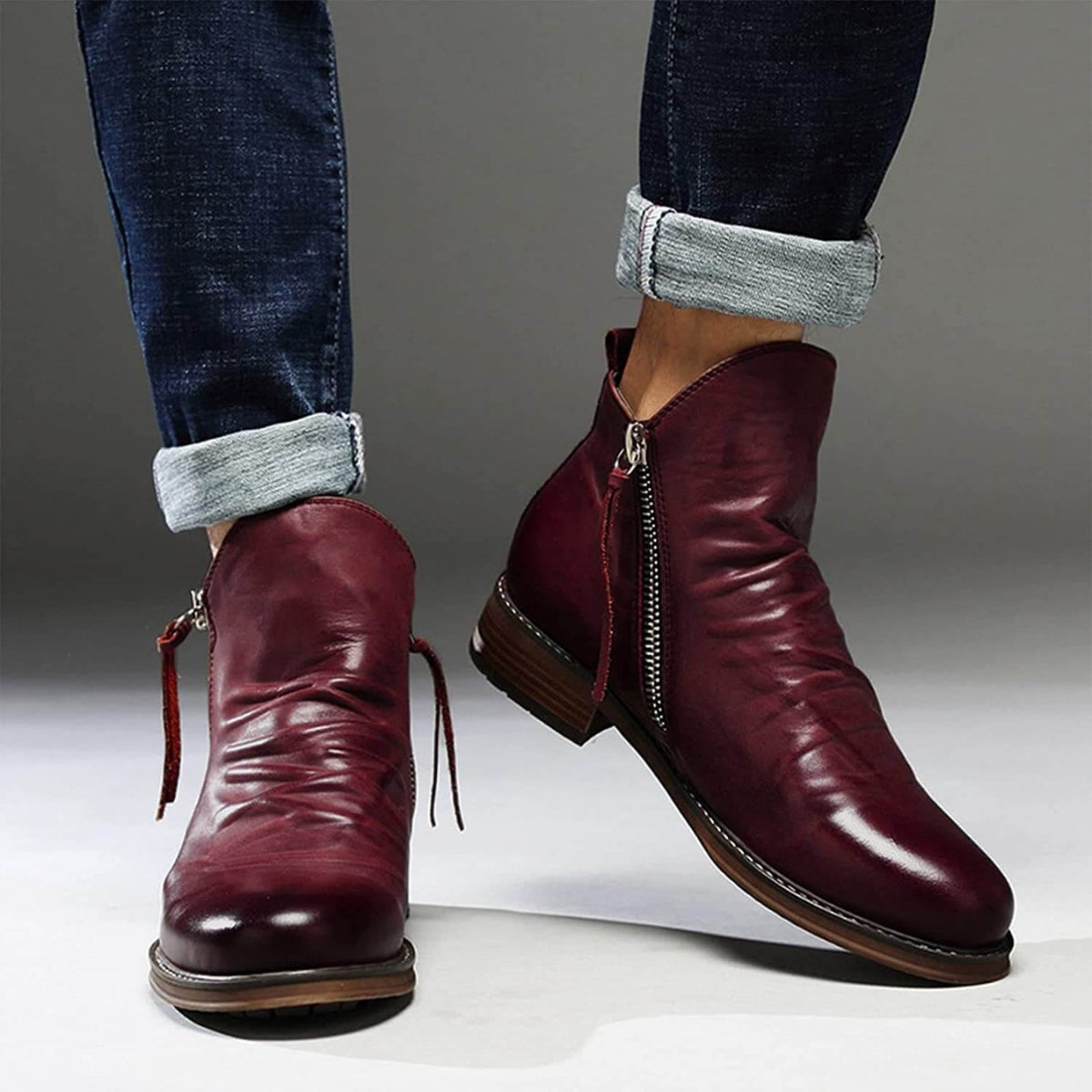 Liam – Bottes modernes avec fermeture éclair latérale et semelle légère