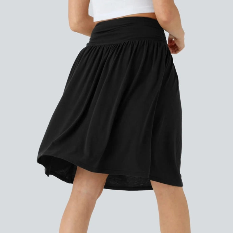 Victoria – Jupe courte taille haute avec volants et poches