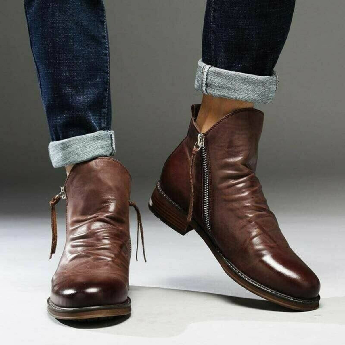 Liam – Bottes modernes avec fermeture éclair latérale et semelle légère