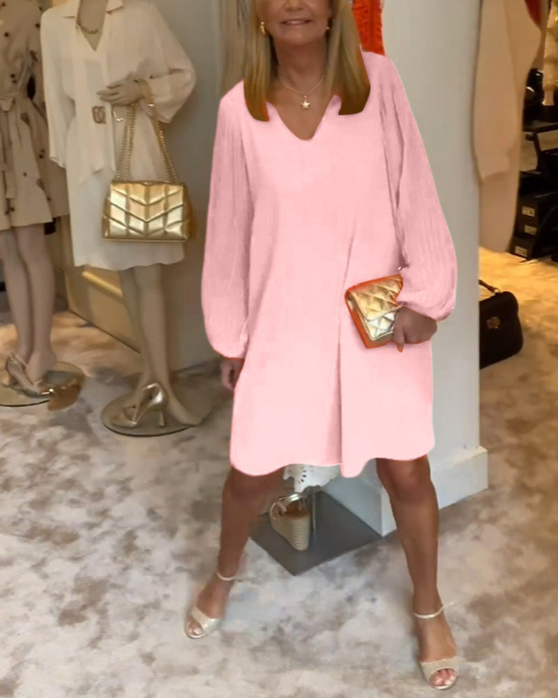 SpringGlow™ - Lantern Sleeve Dress