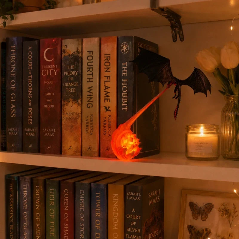 DracoGlow - Lampe de nuit en forme de dragon avec effet de flamme