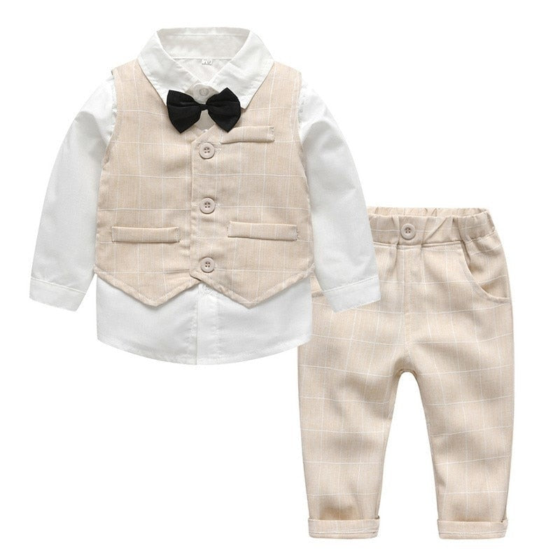 Jayden – Ensemble classique 3 pièces avec gilet sans manches et pantalon décontracté