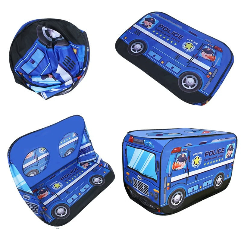 PlayScape – Tente de jeu pliable avec imprimé de bus et camion de pompiers
