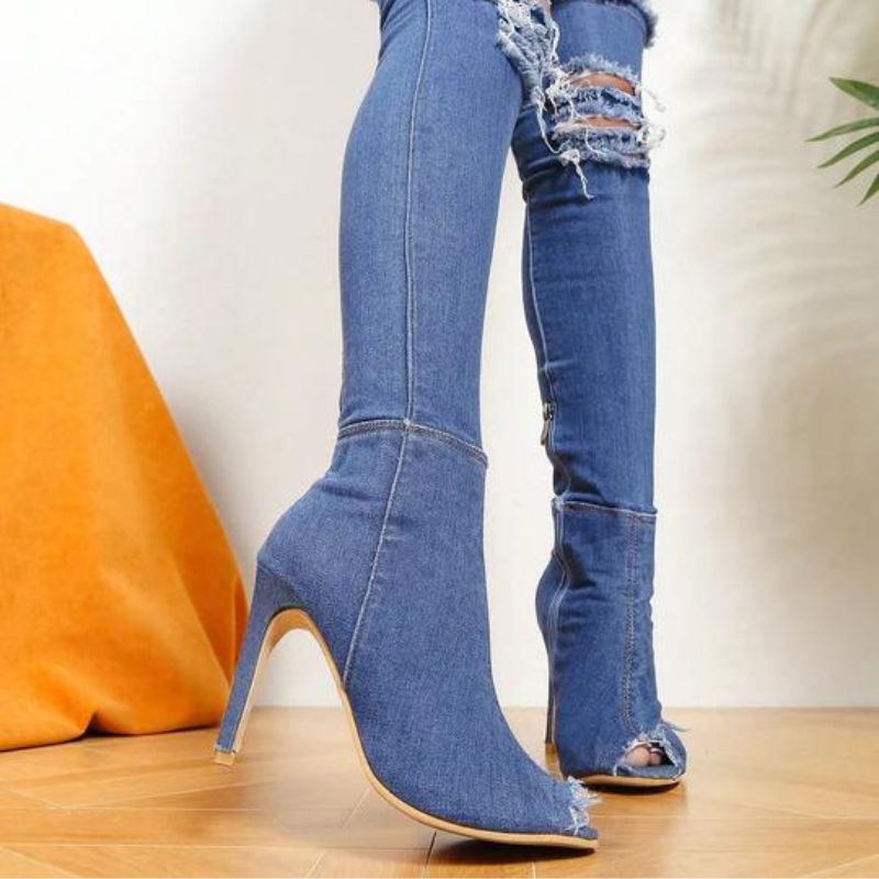 Margriet – Bottes cuissardes à talons hauts et bout pointu