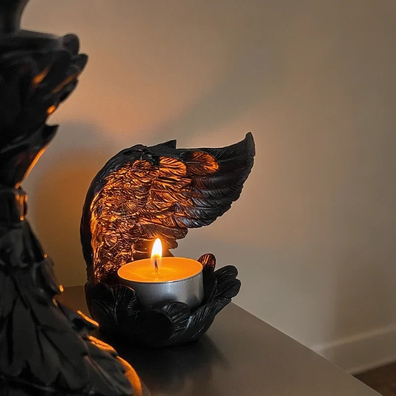 AngelGlow - Angel Wing Resin Candle Holder
