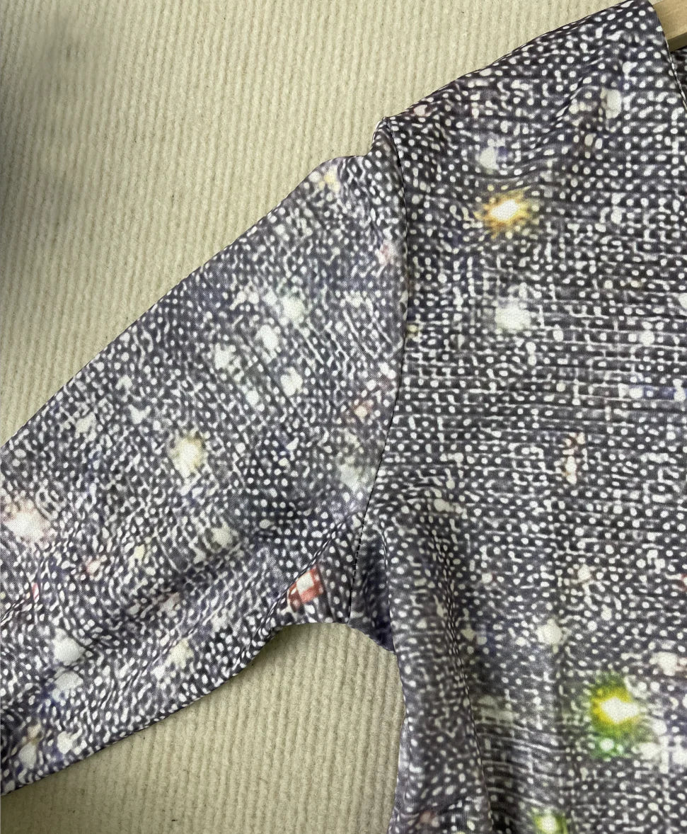 Ella - Top so striebornou metalickou potlačou na sviatky