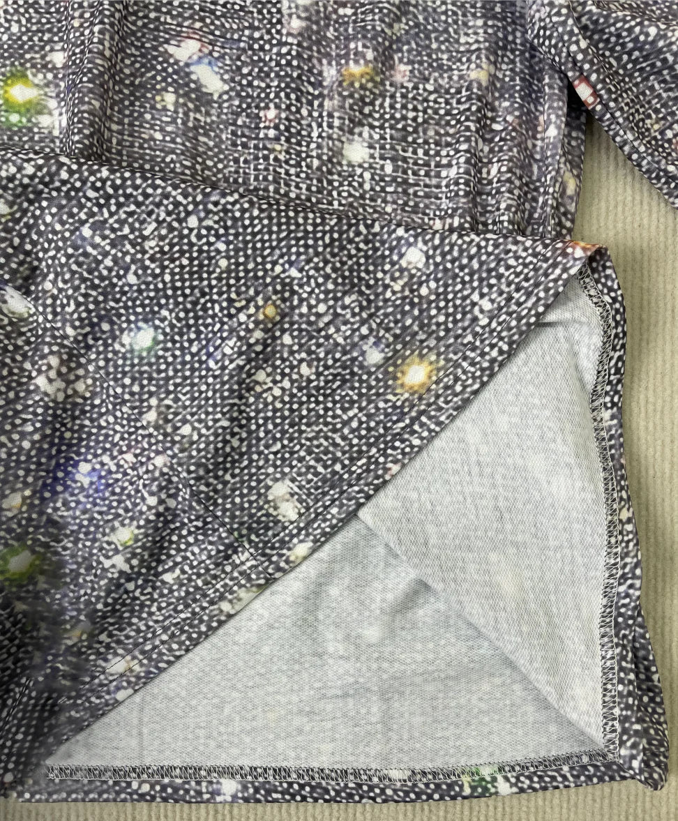 Ella - Top so striebornou metalickou potlačou na sviatky