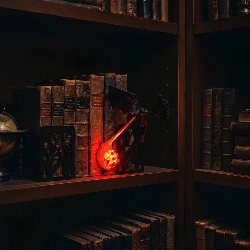 DracoGlow - Lampe de nuit en forme de dragon avec effet de flamme
