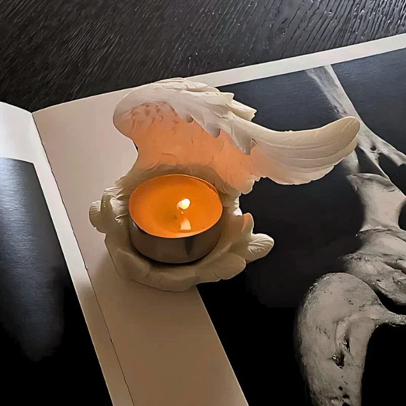 AngelGlow - Angel Wing Resin Candle Holder