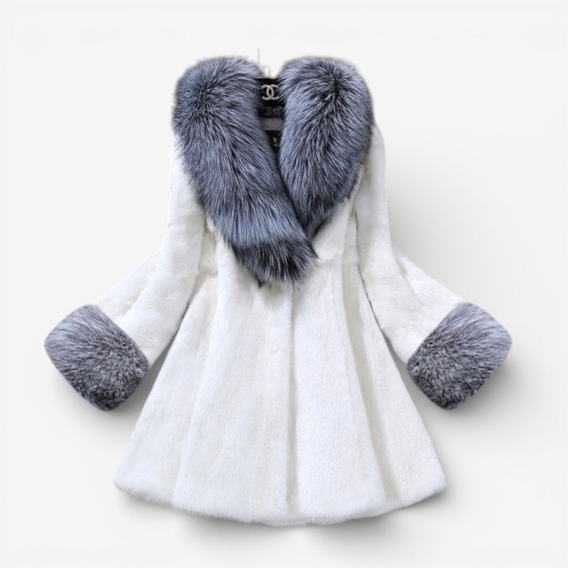 Michelle - Cappotto a maniche lunghe con linea a trapezio e scollo a V