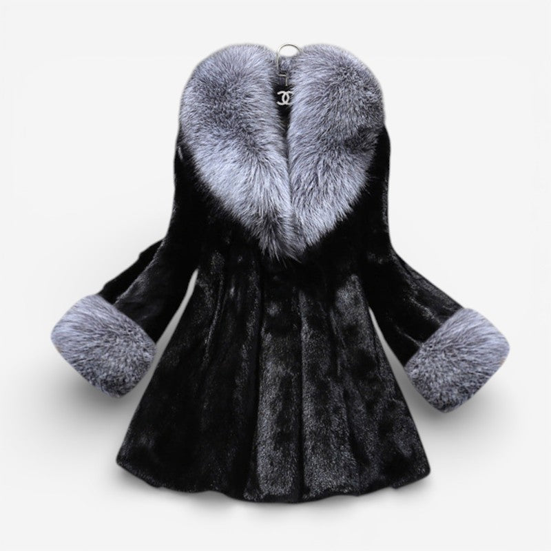 Michelle - Cappotto a maniche lunghe con linea a trapezio e scollo a V
