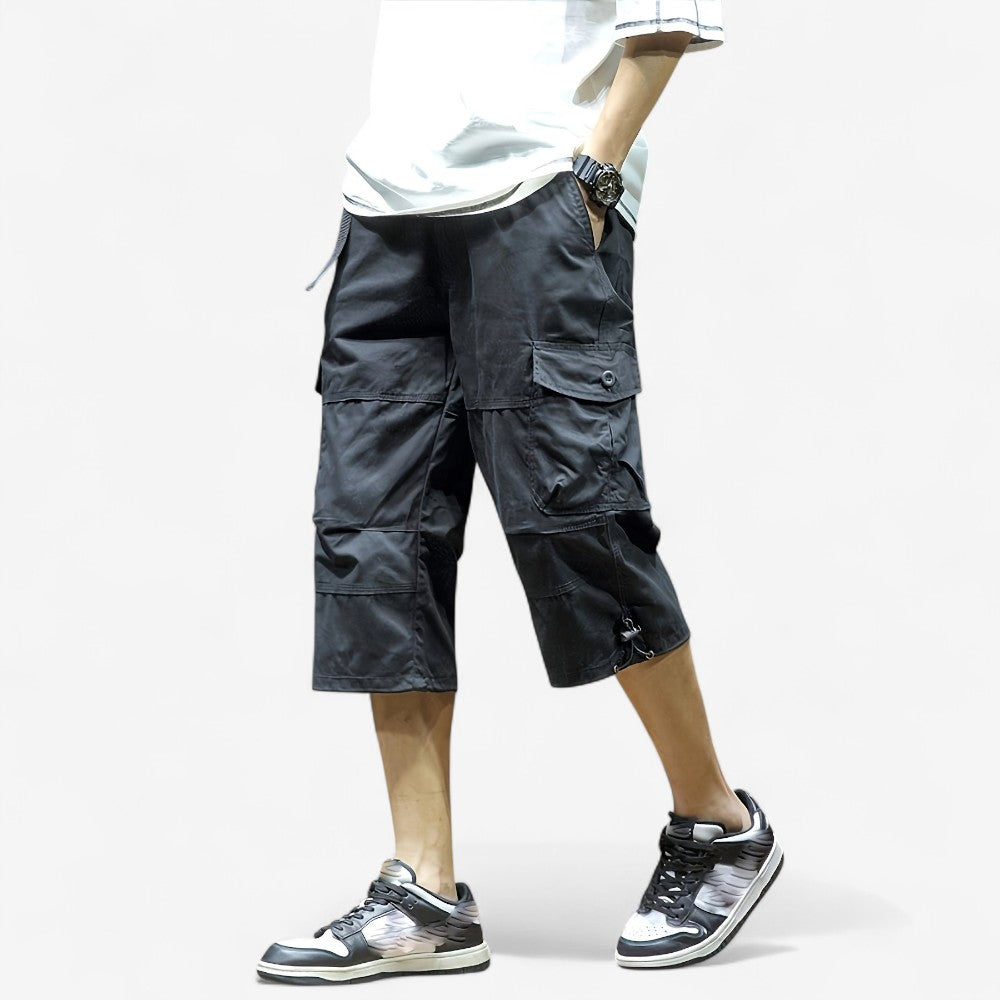 Sander - Pantaloncini Cargo con Vita Elastico e Tasche Multiple
