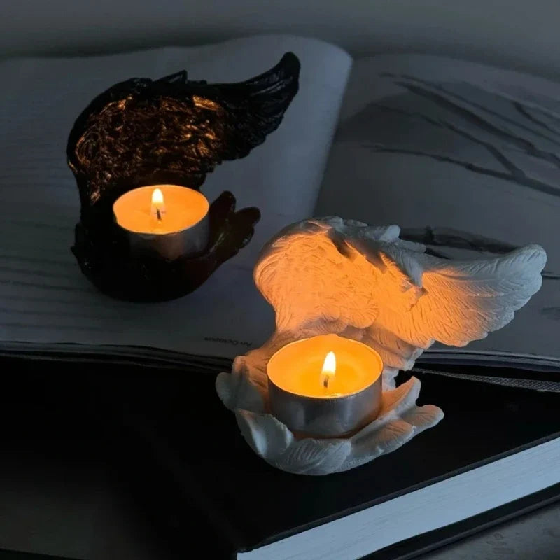 AngelGlow - Angel Wing Resin Candle Holder
