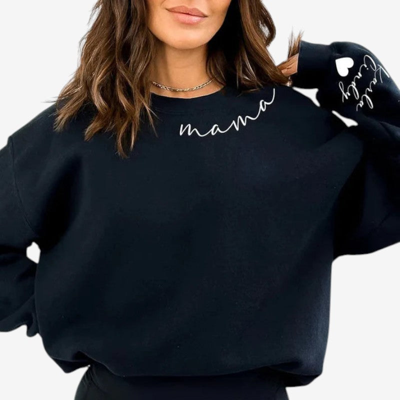 Cadeau Fête des Mères | Sweat à Capuche Manches Longues avec Nom Brodé