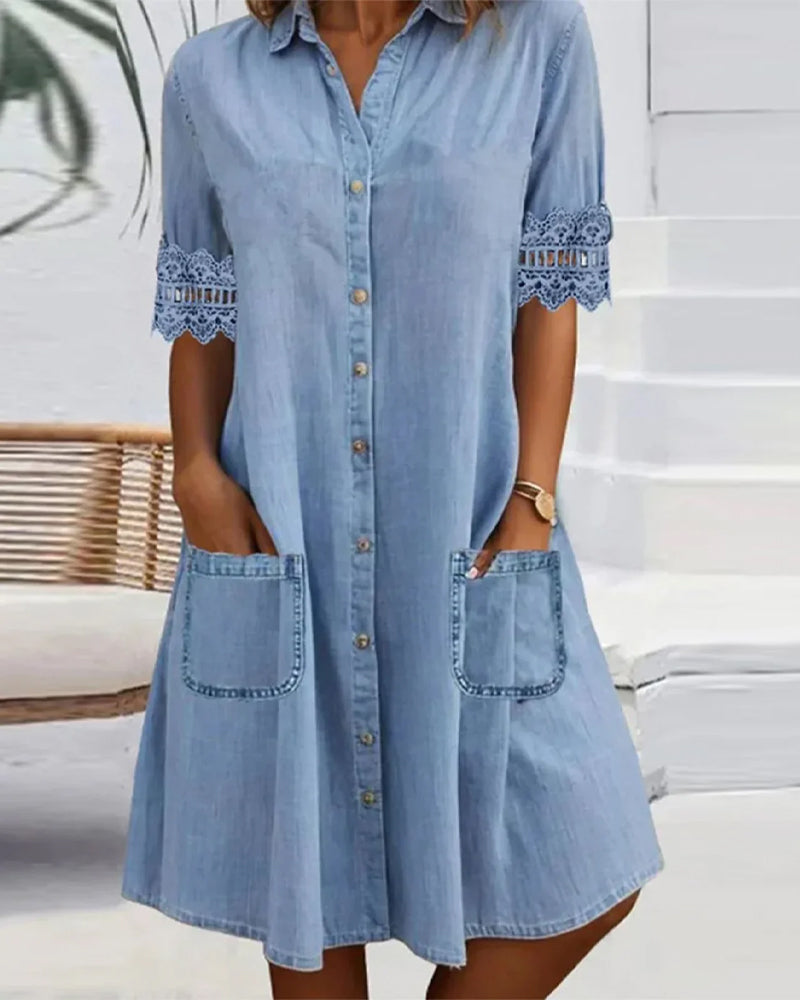 LaceCharm™ - Robe Chic Avec Poches Pratiques