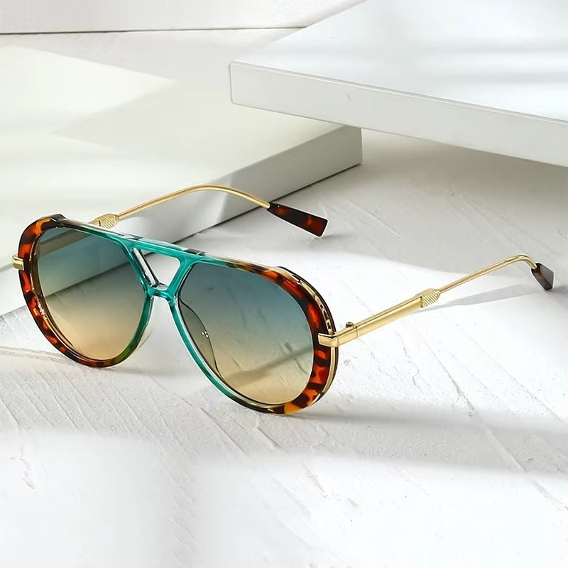 StyleHunt – okulary przeciwsłoneczne o owalnym kształcie z panterkowym wzorem