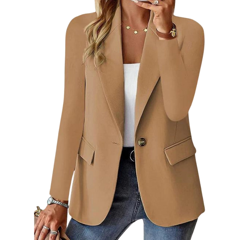 Shirley – Modern Single-Button Blazer with Functional Pockets