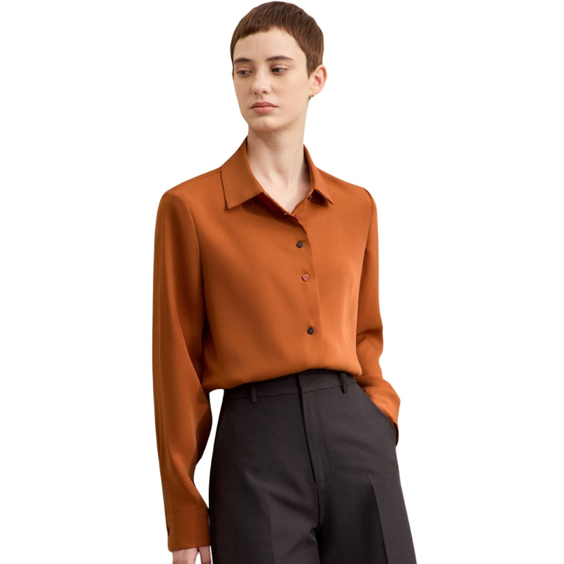 Olivia - Bluza cu Detalii cu Nasturi și Guler Clasic
