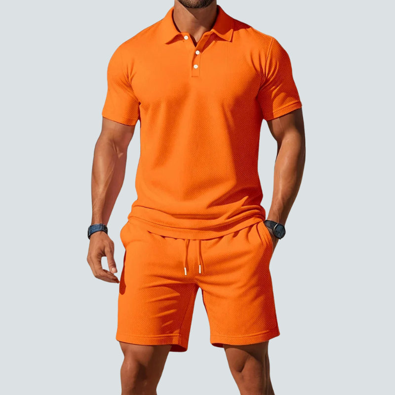 Ensemble pour homme composé d'un polo et d'un short, 2 pièces