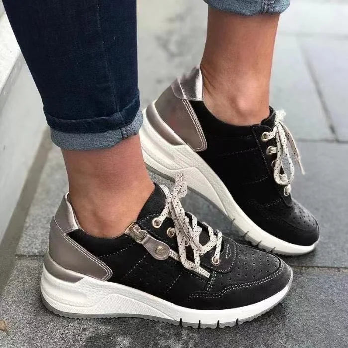 Lena – Adidași la modă antiderapanți cu design respirabil și detalii cu fermoar