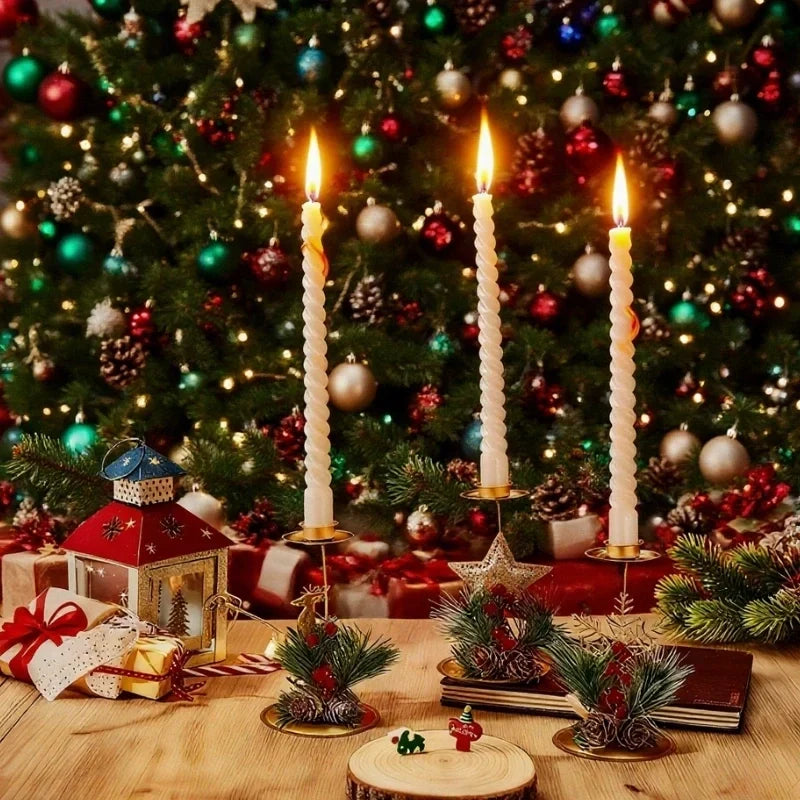 HolidayGlow - Vas gyertyatartó ünnepi motívumokkal