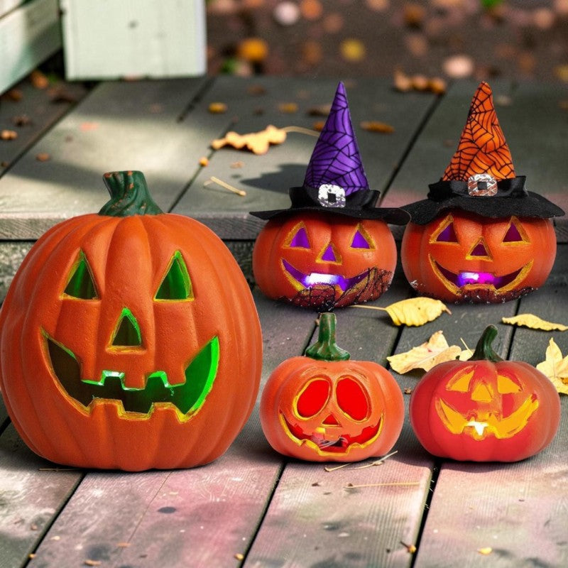 Set di zucche LED per decorazioni di Halloween