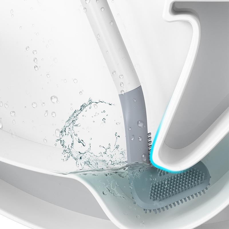 CleanEase – Brosse de toilette triangulaire au design ondulé pour un nettoyage approfondi des coins