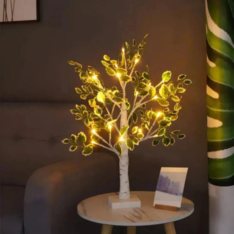 GlowTree – Lampa stołowa LED z ładowaniem i designem w kształcie drzewa