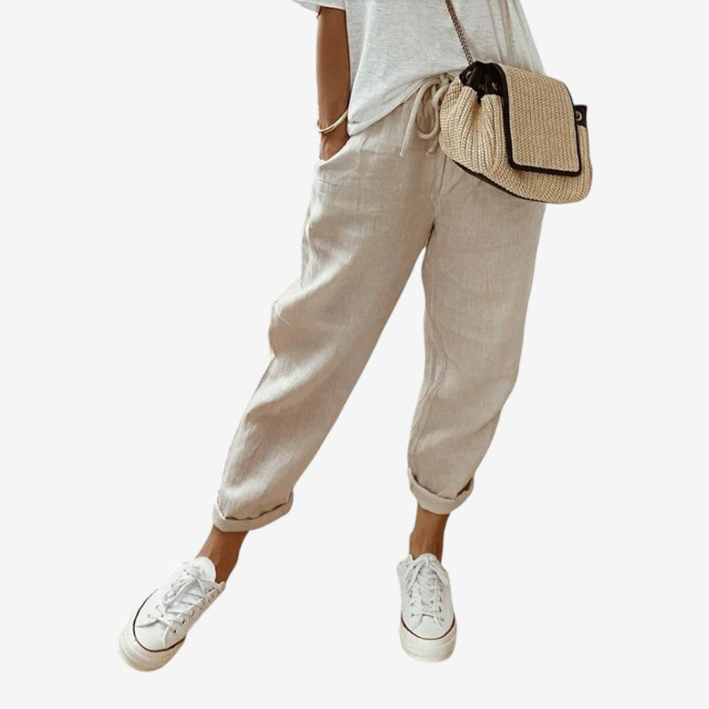 Women’s Striped Pants with Drawstring