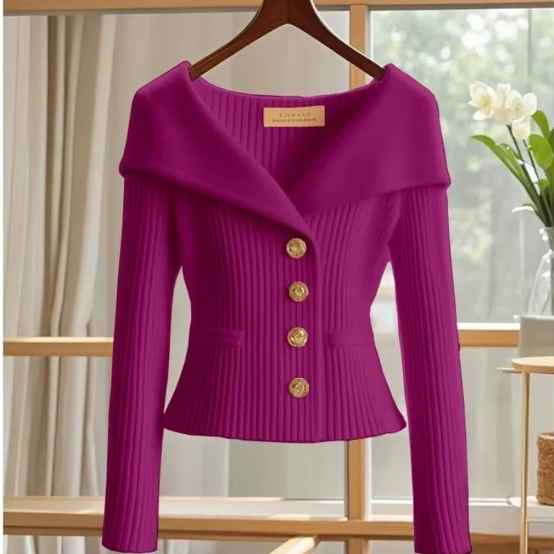 Emma - Cardigan à manches longues avec fermeture à boutons