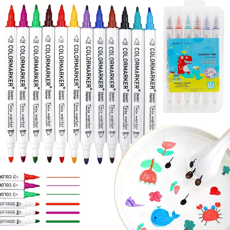 AquaSketch – Set de pixuri pentru desen pe apă cu linii de cerneală plutitoare și capete rotunjite