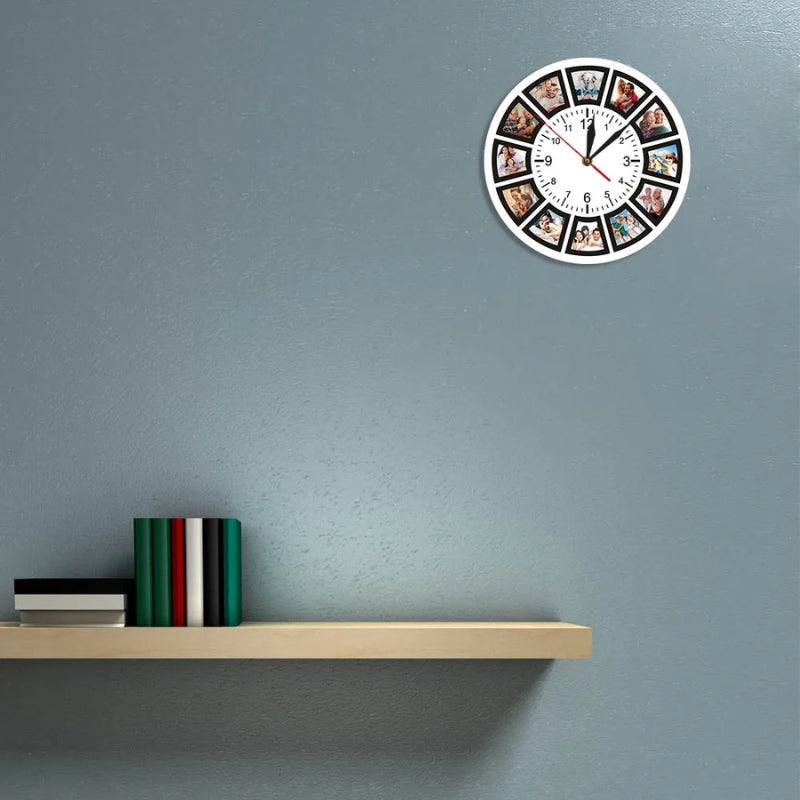 TimeFrame – Ronde Wandklok met Digitaal Display en Aangepast Afbeeldingsontwerp