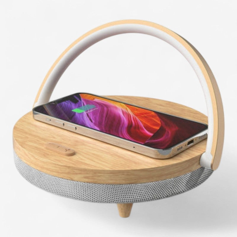 LumaSound – 3-in-1 Lamp with Wireless Charger and Built-In Bluetooth Speaker