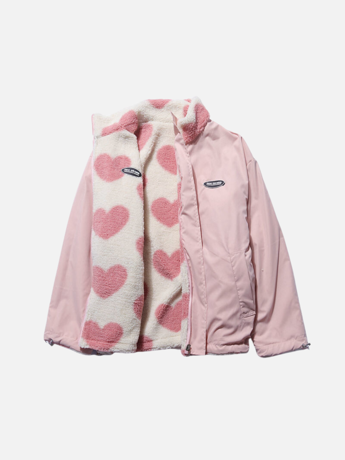 Zoe - Veste décontractée réversible à imprimé cœurs