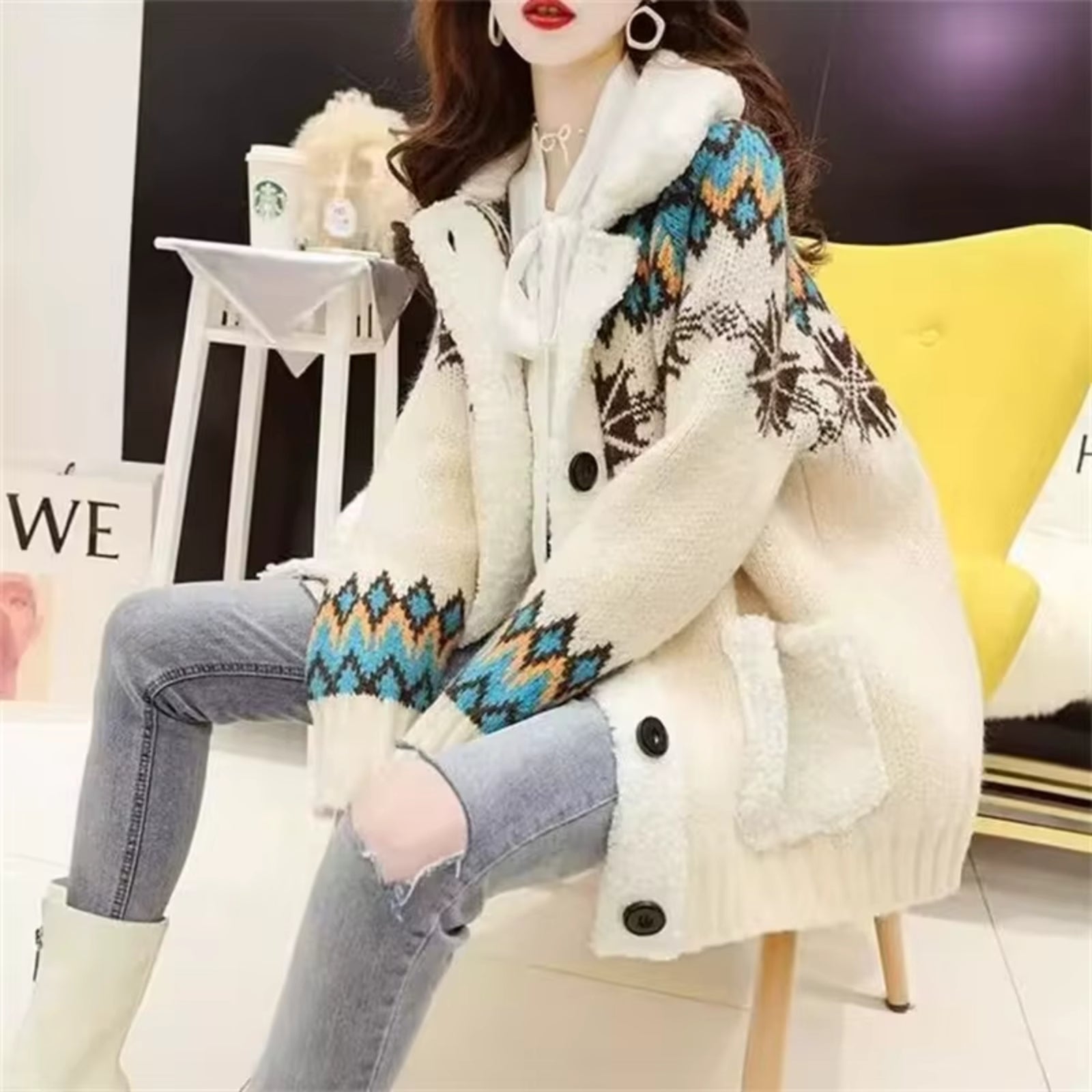 Matilda – Long Sleeve Printed Cardigan With Pockets And Buttons