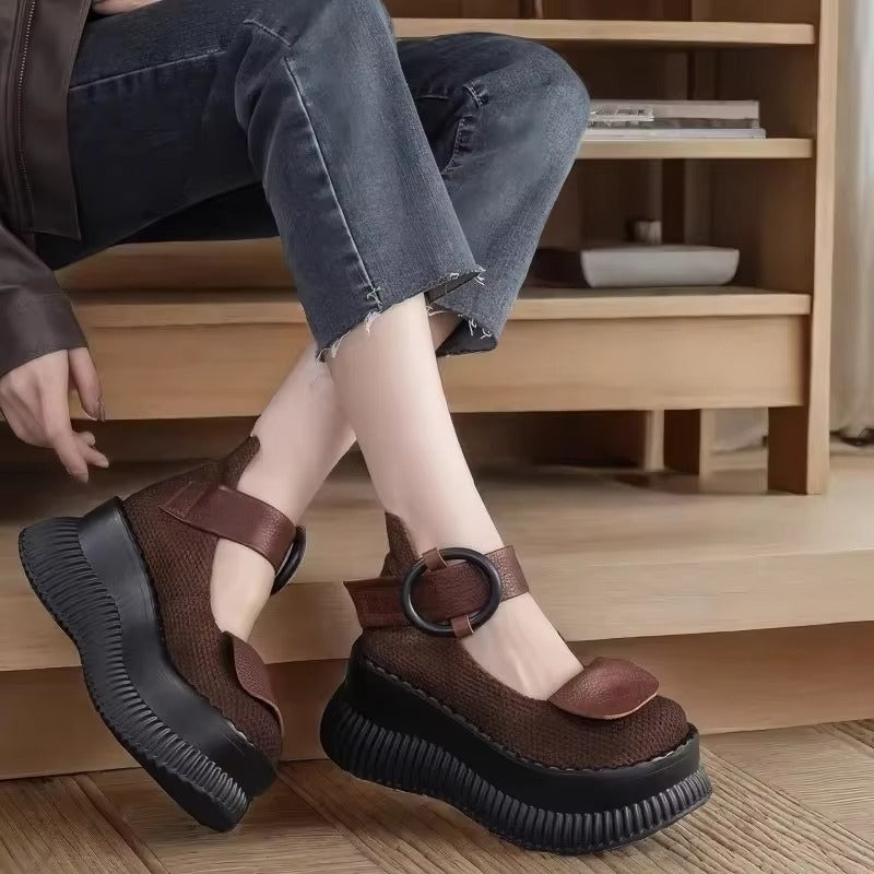 Mina - High heel shoes with buckle straps and non-slip design