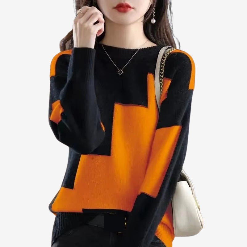 Feline - Sweter z długim rękawem i okrągłym dekoltem