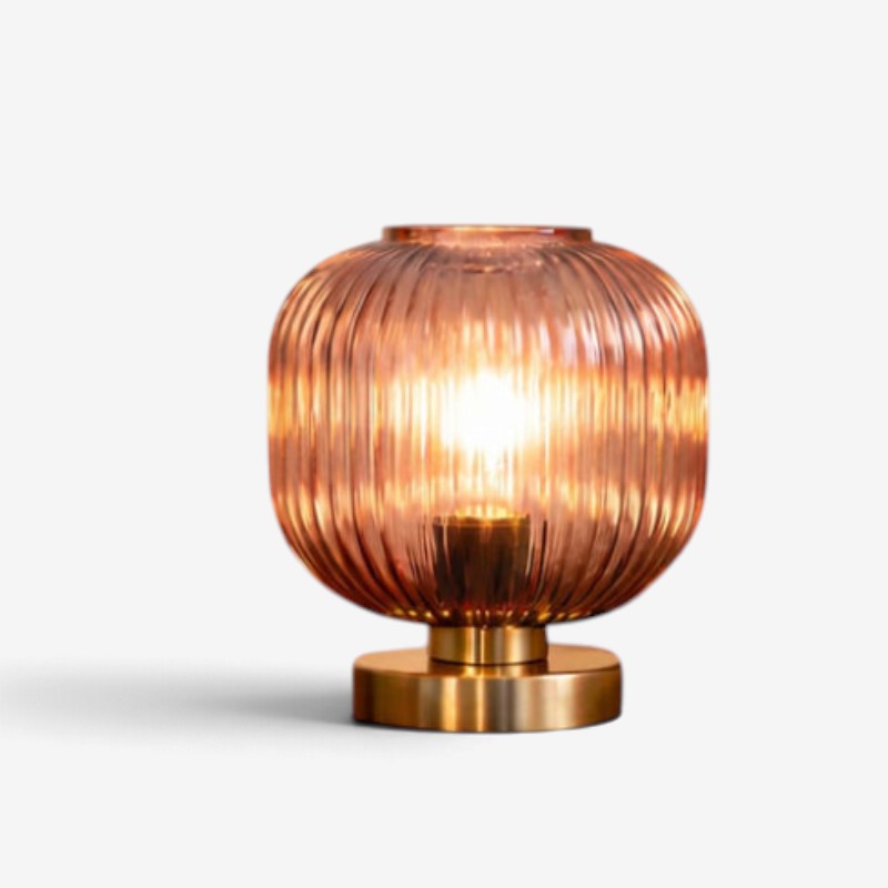 LumaGlobe - Lampada da tavolo a globo in vetro soffiato con portalampada E27 per lampadina LED