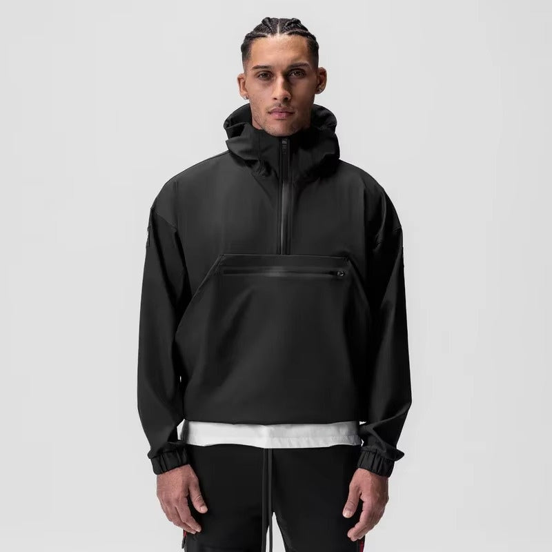 Aidan - Veste à capuche à manches longues avec demi-fermeture éclair