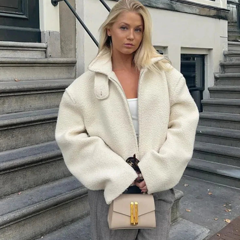 Hailey – Kabát s dlouhými rukávy, límcem dolů a předním zipem