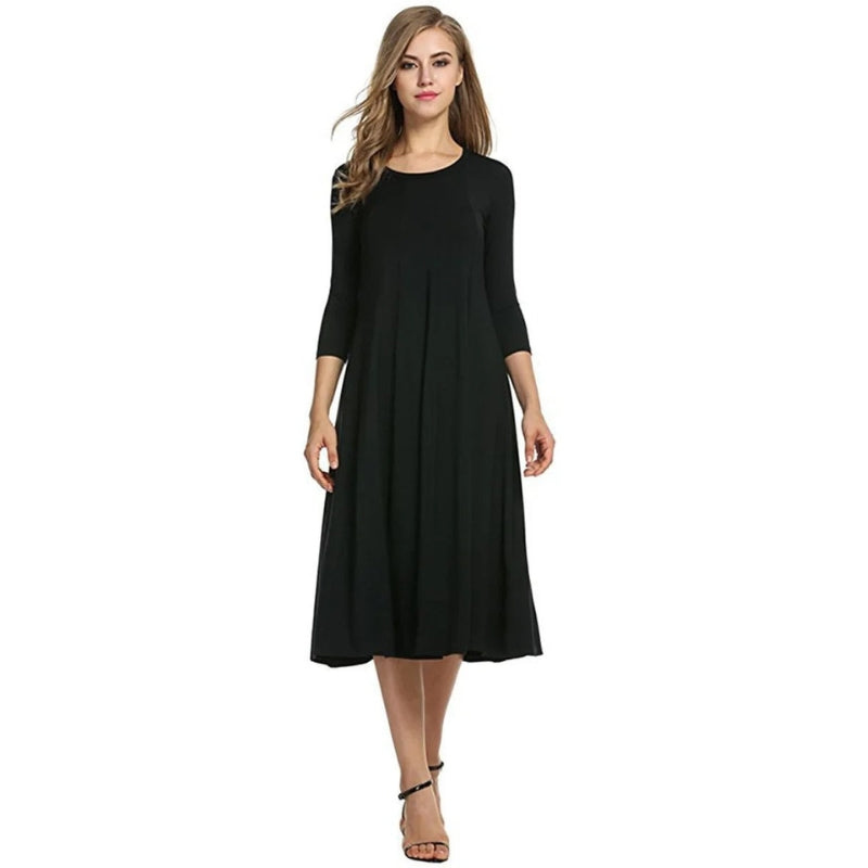 Chloe - Rochie maxi elegantă cu mâneci scurte și decolteu rotund