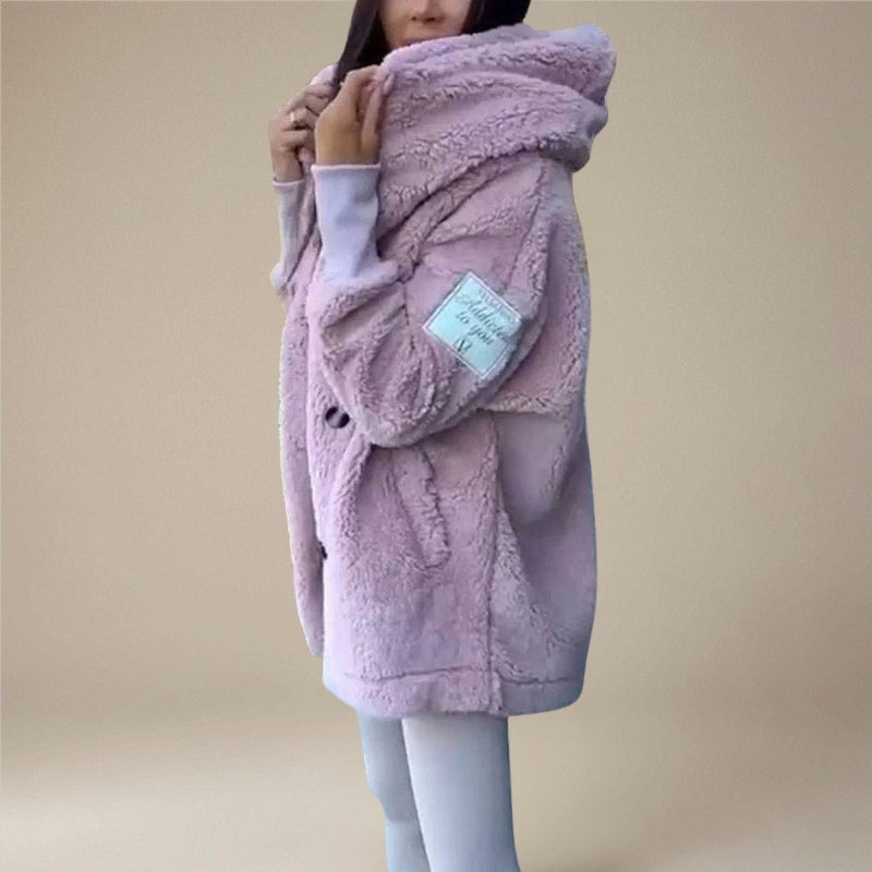Sienna – Manteau mi-long à capuche avec doublure en polaire