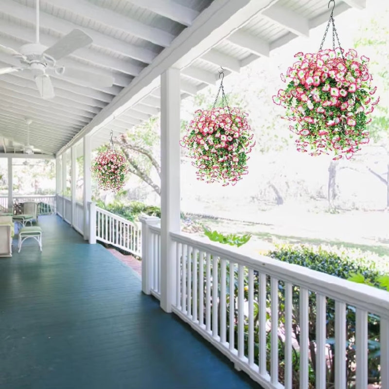 FlowerGlory – Decorazione floreale artificiale da appendere per balcone e giardino