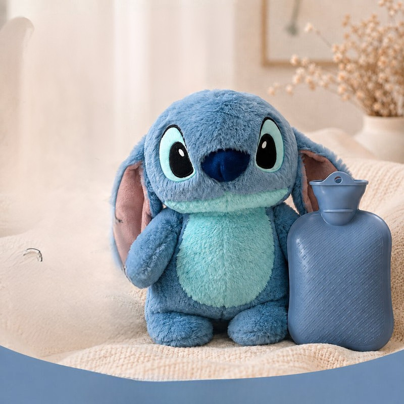 CozyBottle - Bolsa de agua caliente de felpa con funda extraíble