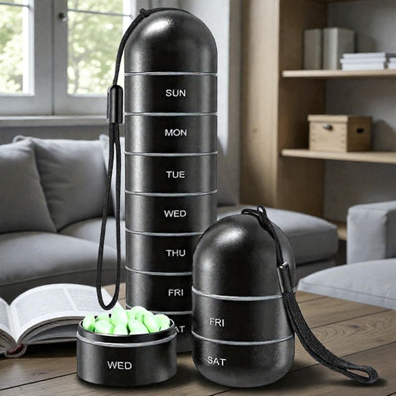 KeyraCase – Organizator portabil pentru 7 zile, cu breloc