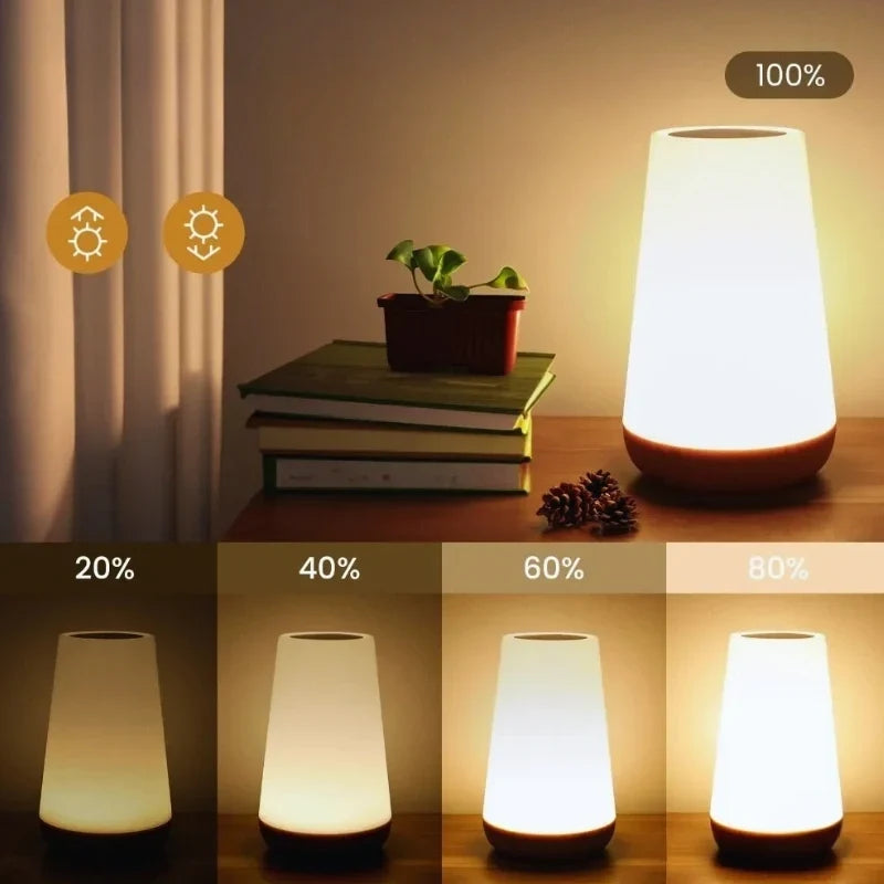 Glowtide - Rechargeable Touch Bedside Lamp With Remote Control