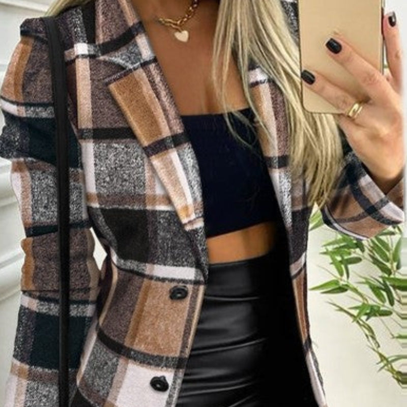 Bella - Manteau à manches longues avec col à revers et boutonnage